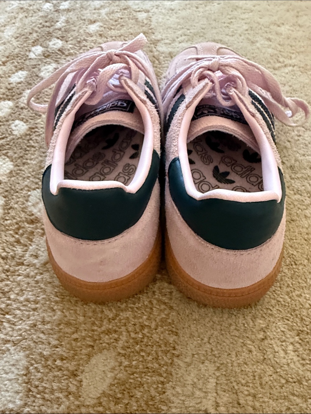 adidas Spezial Women’s Pink Suede Sneakers with Black Stripes - Picture 3 of 5